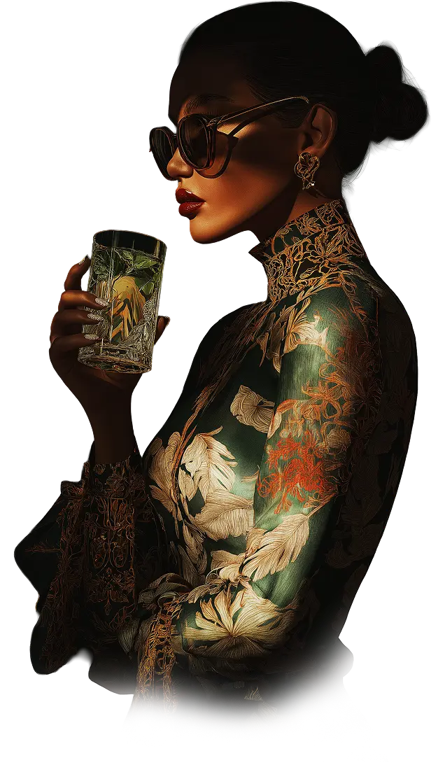 Woman enjoying a cocktail